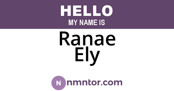 Ranae Ely