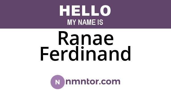 Ranae Ferdinand