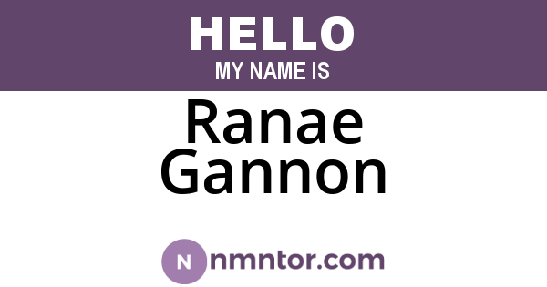 Ranae Gannon