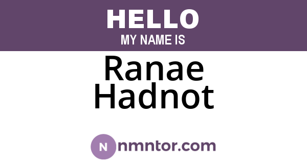 Ranae Hadnot