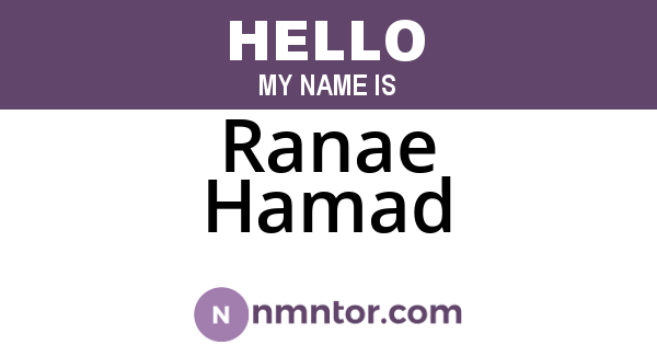 Ranae Hamad