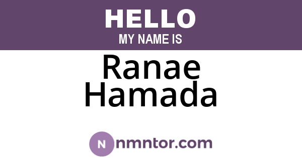 Ranae Hamada