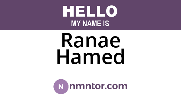 Ranae Hamed
