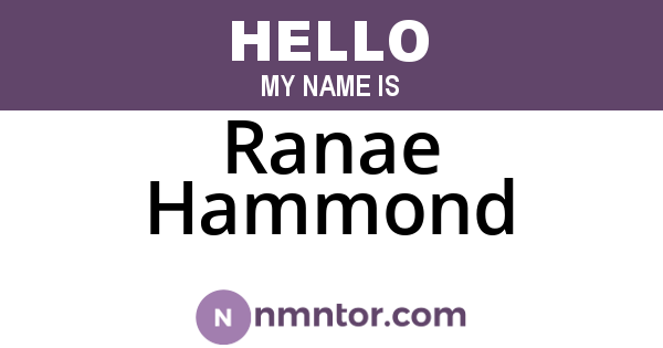 Ranae Hammond