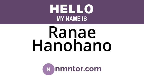 Ranae Hanohano