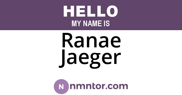 Ranae Jaeger