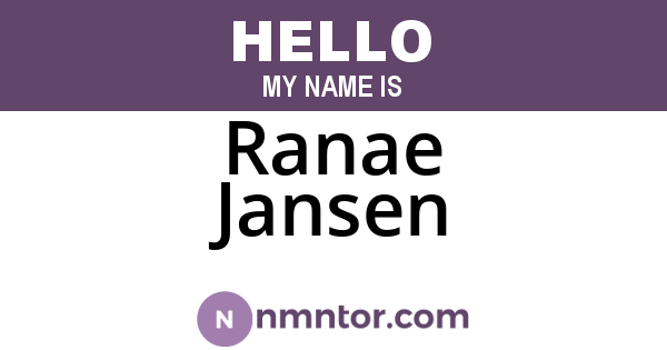 Ranae Jansen