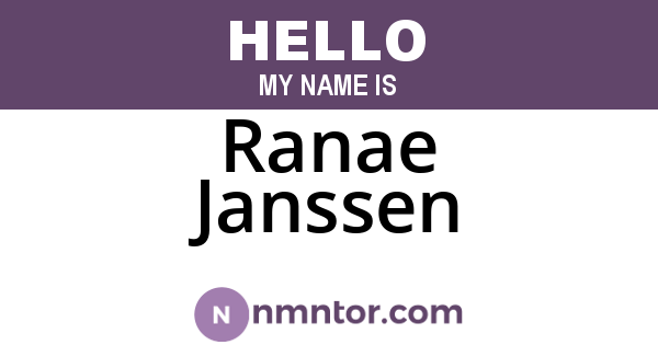 Ranae Janssen