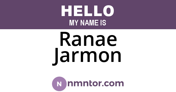 Ranae Jarmon