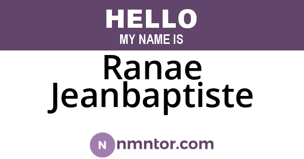Ranae Jeanbaptiste