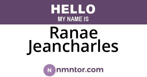 Ranae Jeancharles
