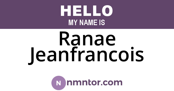 Ranae Jeanfrancois