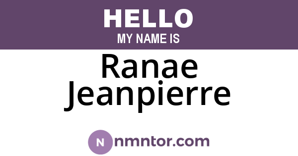 Ranae Jeanpierre