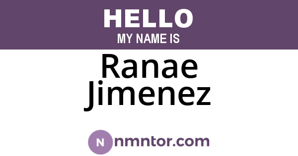 Ranae Jimenez