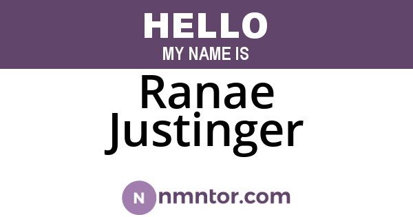 Ranae Justinger