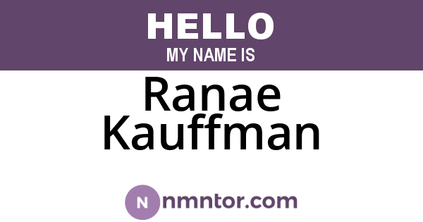 Ranae Kauffman
