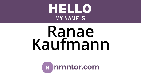 Ranae Kaufmann