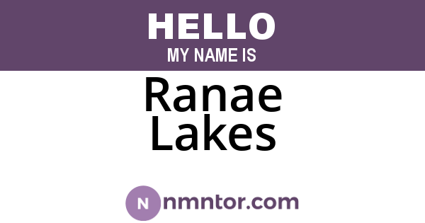 Ranae Lakes