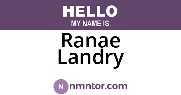 Ranae Landry