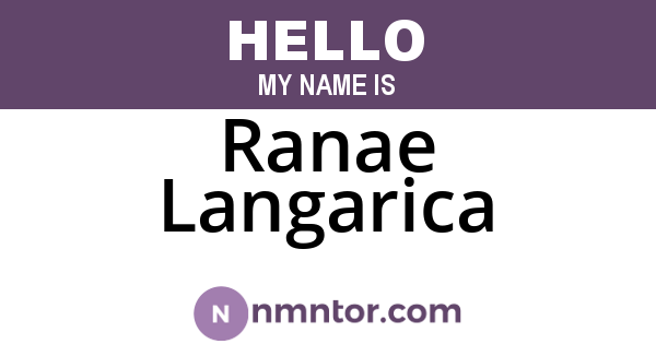 Ranae Langarica