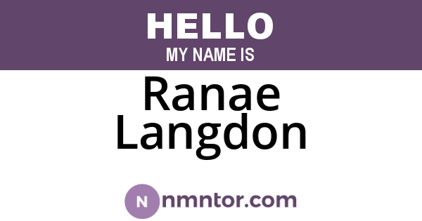 Ranae Langdon