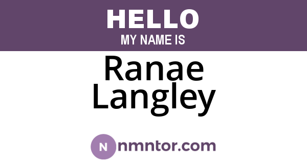 Ranae Langley