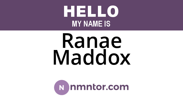 Ranae Maddox