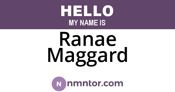 Ranae Maggard