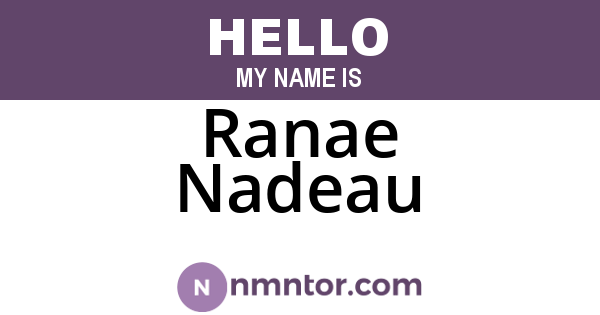 Ranae Nadeau