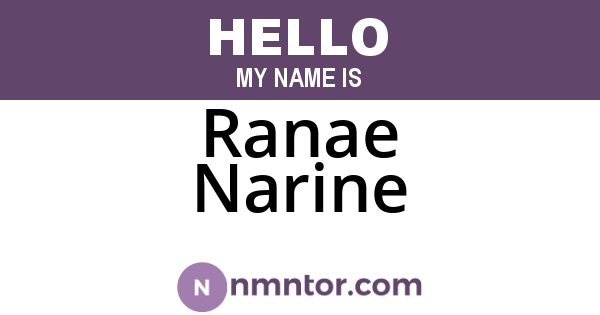Ranae Narine