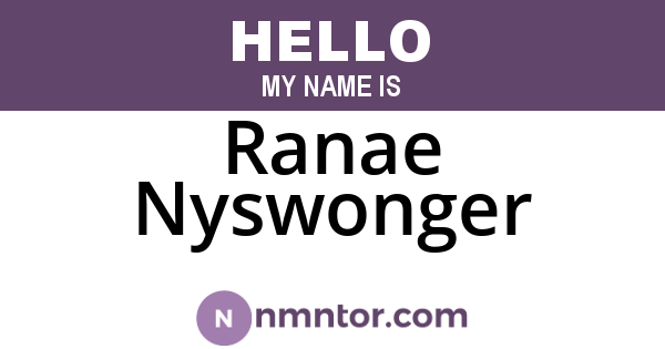 Ranae Nyswonger