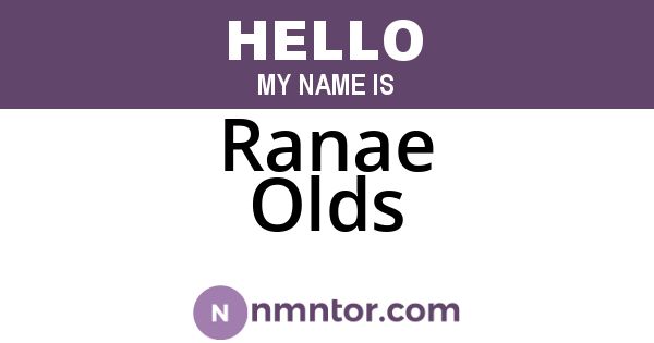 Ranae Olds