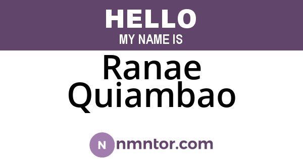 Ranae Quiambao