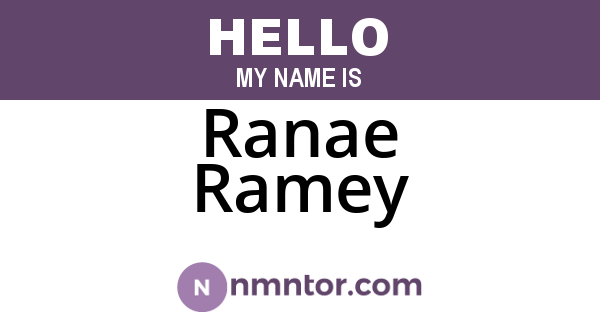 Ranae Ramey