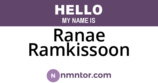 Ranae Ramkissoon