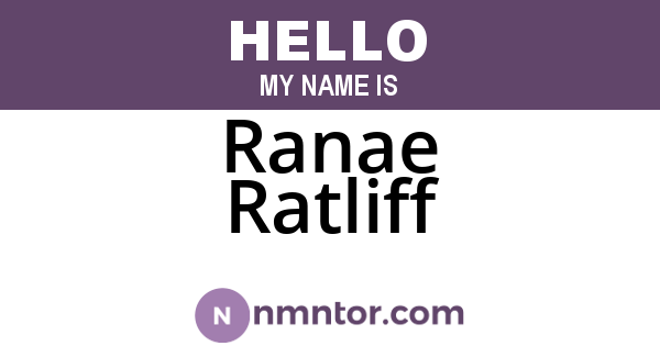 Ranae Ratliff