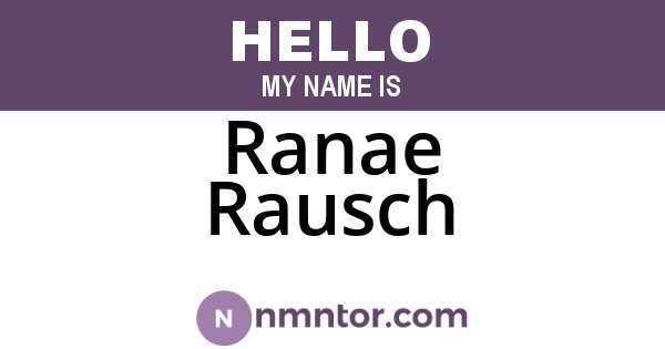 Ranae Rausch