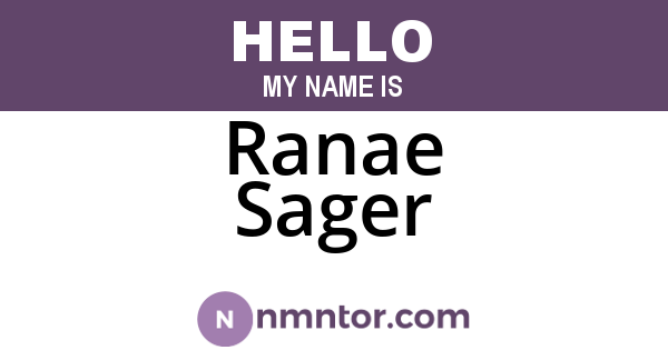 Ranae Sager