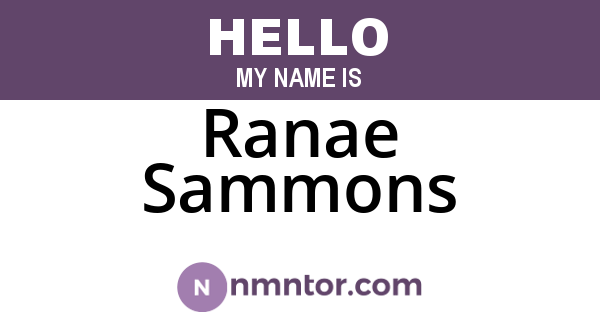 Ranae Sammons