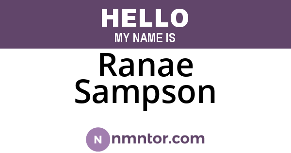 Ranae Sampson