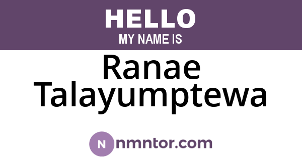 Ranae Talayumptewa