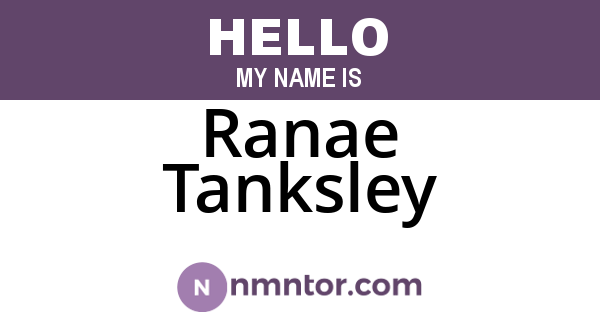 Ranae Tanksley
