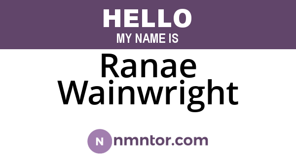 Ranae Wainwright