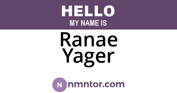 Ranae Yager
