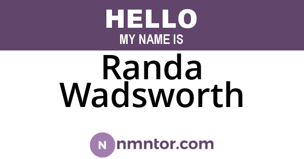 Randa Wadsworth
