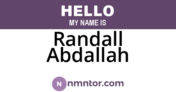 Randall Abdallah