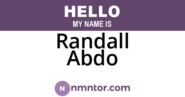 Randall Abdo