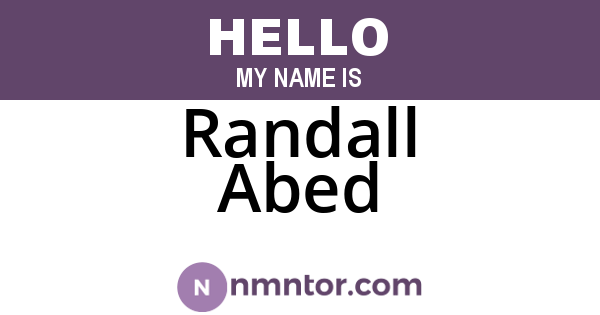 Randall Abed
