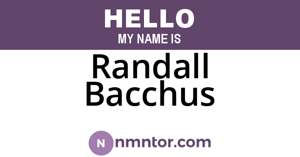 Randall Bacchus