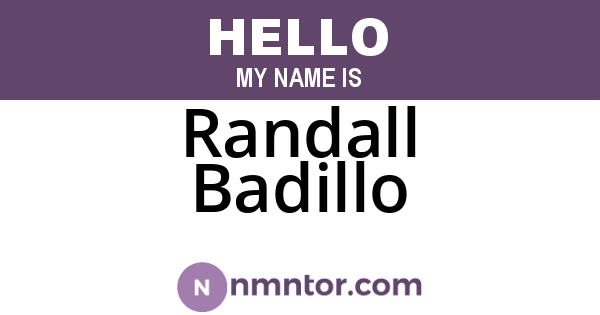 Randall Badillo